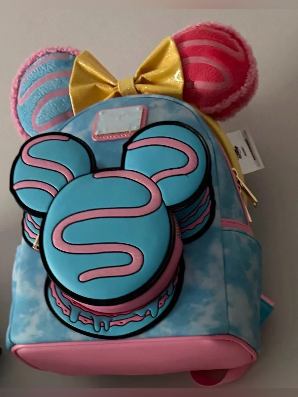 Disney Parks Eats Macaron Loungefly Mini Backpack + Matching Minnie Ears NWT